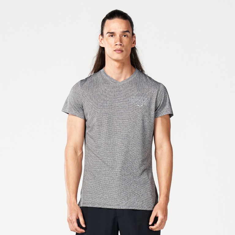 Code V-Neck Muscle Tee - Black Marl